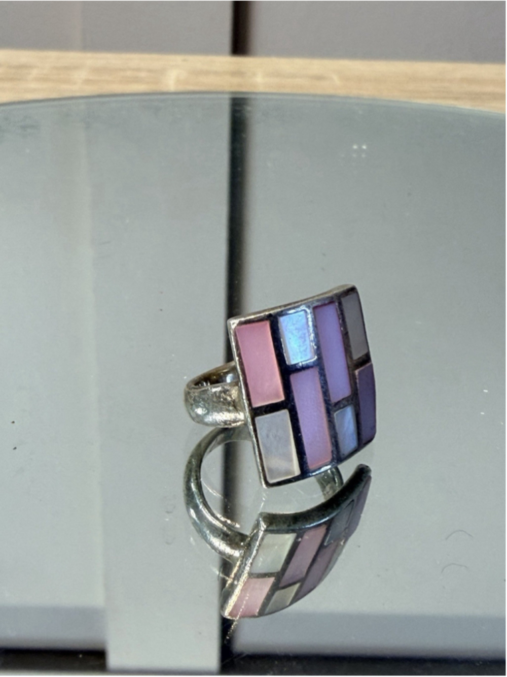 Sterling Silver Multi Stone Fashion Ring  Size 6